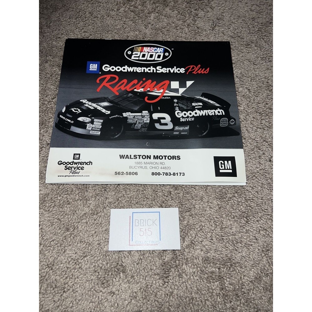 2000 GM GOODWRENCH SERVICE PLUS RACING/NASCAR CALENDAR-DALE EARNHARDT PHOTOS